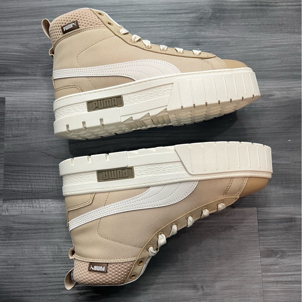 PUMA women’s Beige and Cream High-Top Sneakers